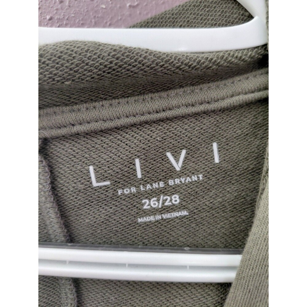 Livi Lane Bryant Hooded Sweatshirt Pullover 26/28 NWT Olive Green - Picture 6 of 12